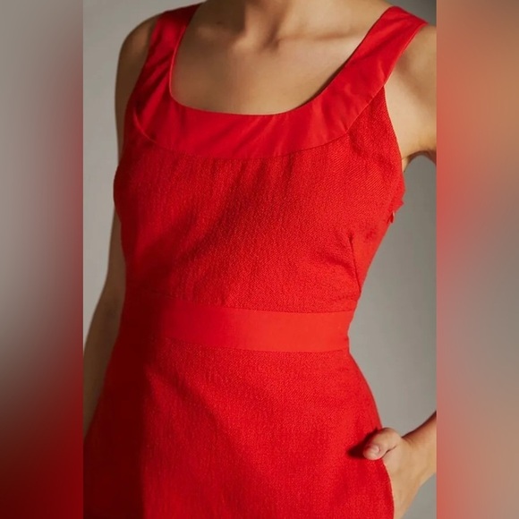 Anthropologie Maeve Sleeveless Scoop-Neck Mini Cocktail Dress Red size 10 - Picture 4 of 13